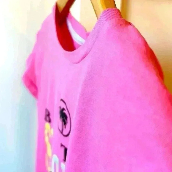 Kids Barbie Cropped  Tee Pink Fun Girly Gift Girls Children Shirt - Picture 2 of 5